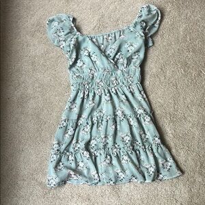 Altar’d Star Floral Ruffle Sleeve Dress